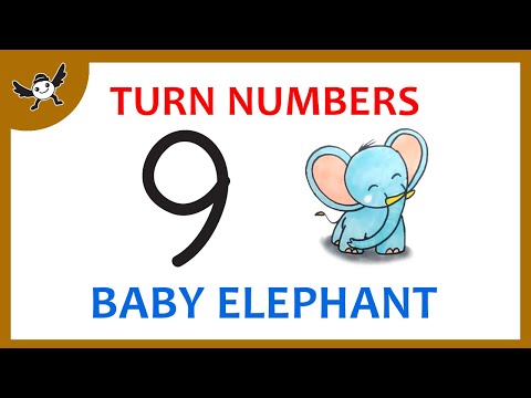 How To Draw Baby Elephant From Number 9 | Elephant Drawing Easy Step By Step | Drawing Tutorial