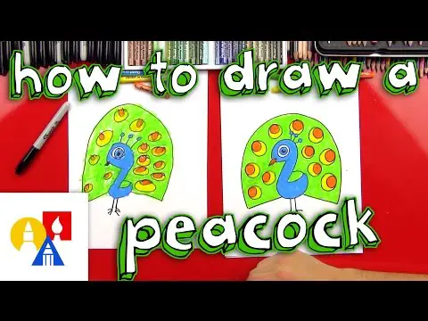 How To Draw A Cartoon Peacock (for Young Artists)