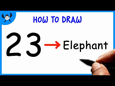 How To Draw An Elephant Step by Step From Number 23 | Cute and Easy Drawing Tutorial for Kids