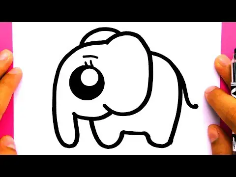 HOW TO DRAW A CUTE BABY ELEPHANT,DRAW CUTE THINGS