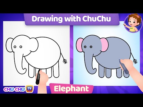 How to Draw an Elephant Step by Step? - Drawing with ChuChu - ChuChu TV Drawing Lessons for Kids