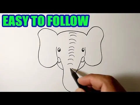 How to draw a face of elephant | SIMPLE DRAWIMG