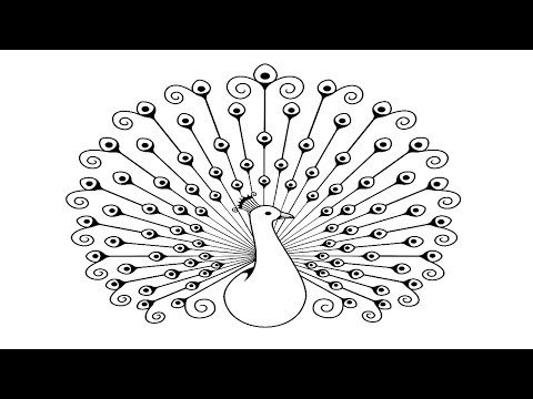 Coloring Pages-how to draw a peacock with open feather step by step