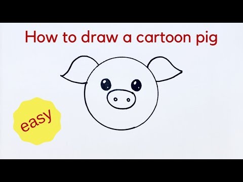 Beginners how to draw a cartoon pig - very easy