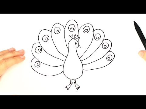 How to draw a Peacock | Peacock Easy Draw Tutorial