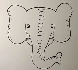 Simple elephant face drawing