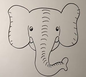 Simple elephant face drawing