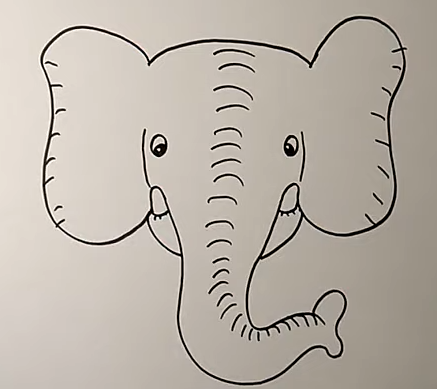 How to Draw an Easy Elephant Face (Step-by-Step)