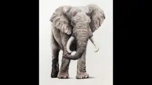 How to draw a realistic elephant with colored pencils