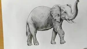 How to draw a realistic elephant by color pencil step by step