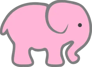 Easy cute pink elephant drawing