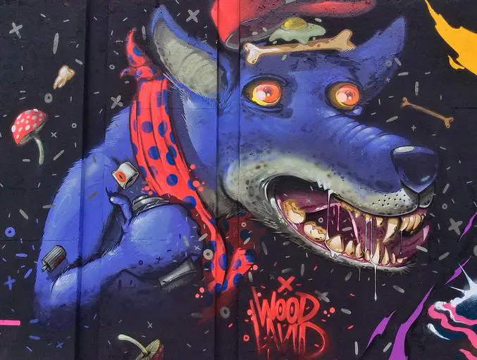 Graffiti dog art painting