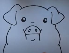How to draw an easy pig face