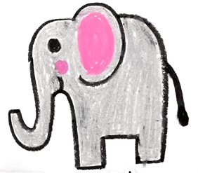 Elephant Coloring Drawing for Kids