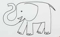 Easy elephant drawing for kids