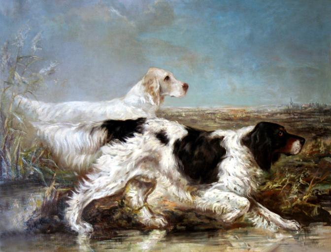 Verner white hunting dogs