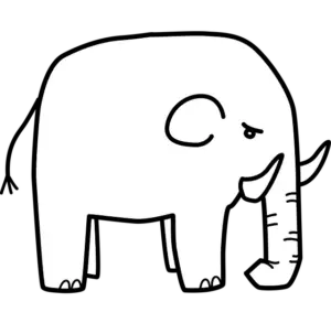 Easy angry elephant drawing